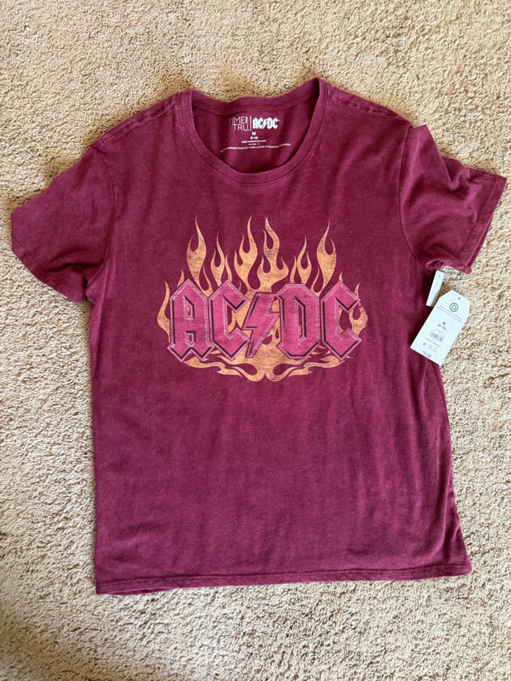 AC/DC Burgundy Flame Graphic Tee